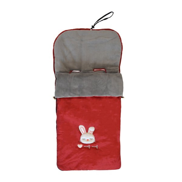 Červený zimní fusak na dětský kočárek Naf Naf Rabbit