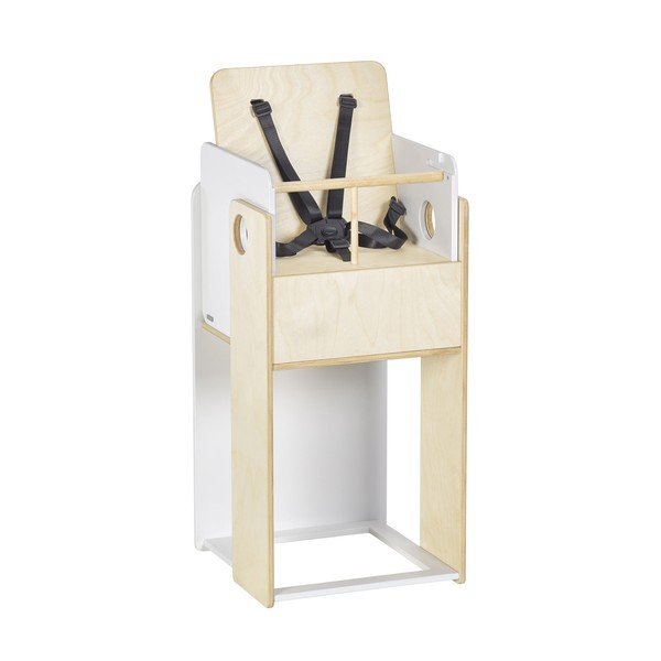 Bílá/v přírodní barvě jídelní židlička Nuun – Kave Home