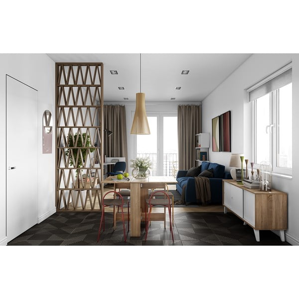 Rozkládací jídelní stůl v dekoru dubu 76x28 cm Papillon – TemaHome-image-1