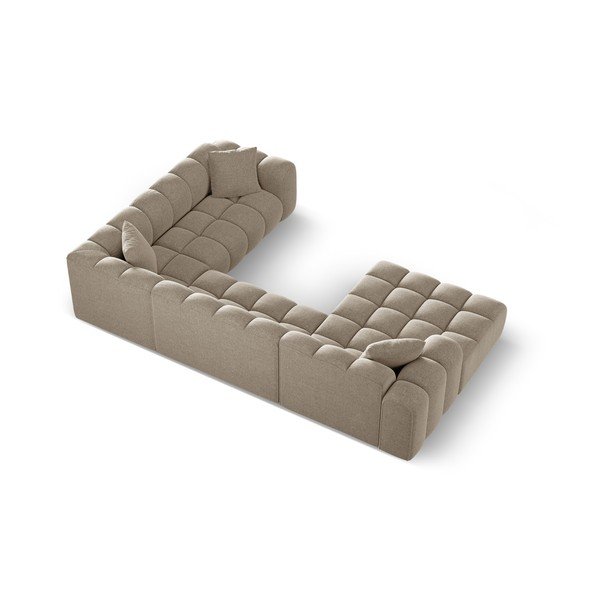 Světle hnědá žinylková rohová pohovka (pravý roh/do "U") Treno – Cosmopolitan Design-image-3