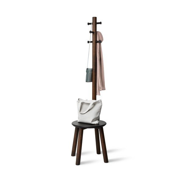 Černý přírodní věšák z kaučukového dřeva Pillar – Umbra-image-3