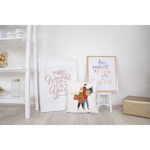 Povlak na polštář s vánočním motivem 45x45 cm Christmas Couple – Butter Kings-image-1