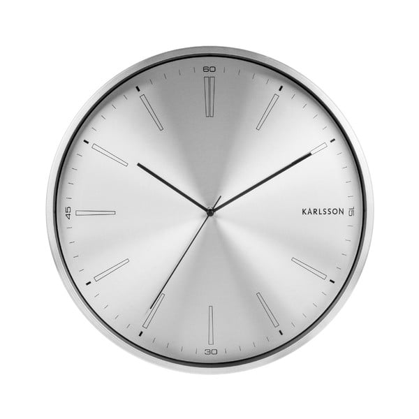 Šedé kovové hodiny Karlsson Distinct, ø 40 cm