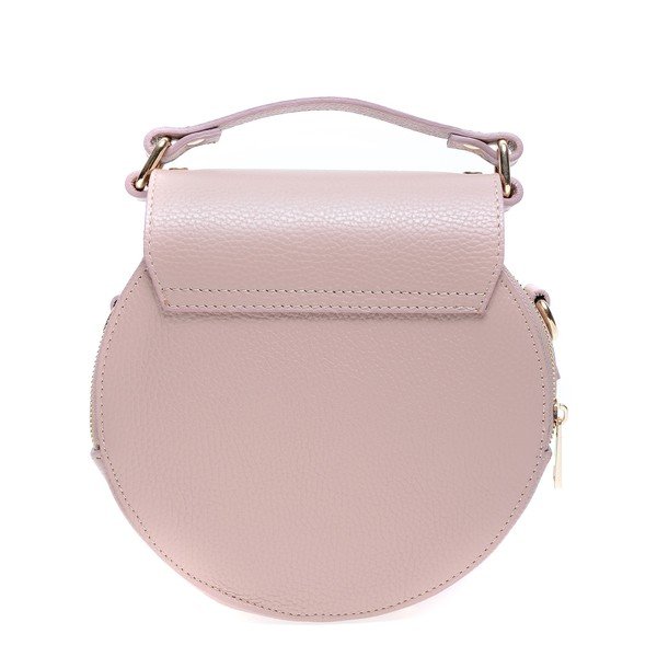 Růžová kožená kabelka Roberta M Rosa-image-3
