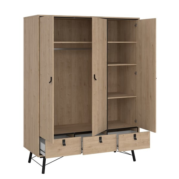 Šatní skříň v dekoru dubu v přírodní barvě 150x200 cm Ry – Tvilum-image-4