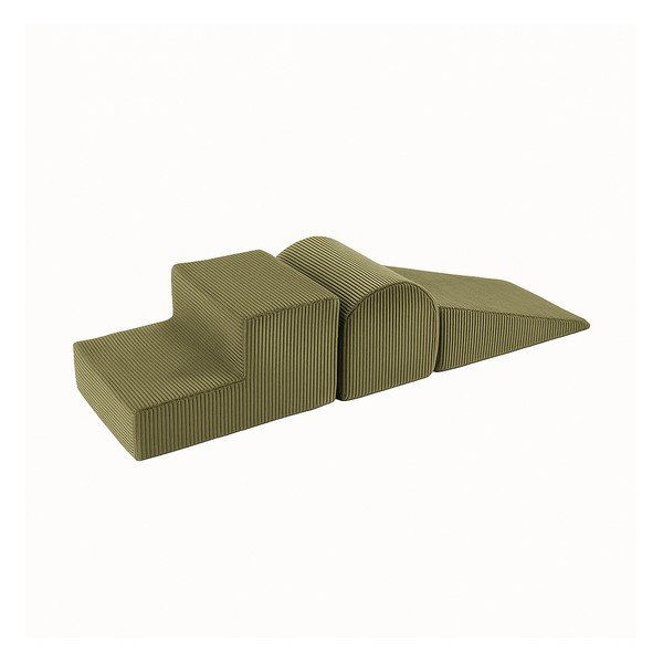 Khaki manšestrové pěnové hřiště 3 ks výška 30 cm 45x143 cm – Meowbaby