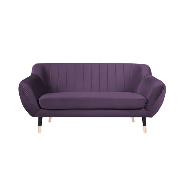 Fialová pohovka s černými nohami Mazzini Sofas Benito, 158 cm
