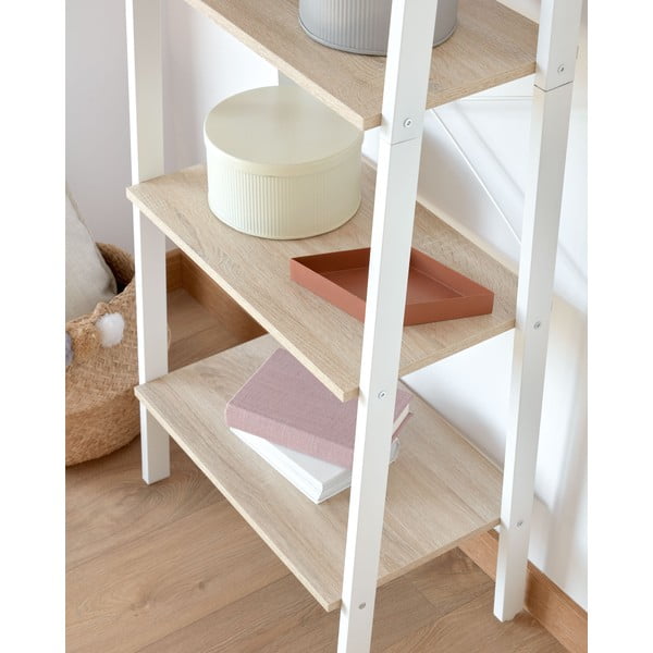 Bílý/v přírodní barvě regál v dekoru dubu 56x172x32 cm Aarhus – Kave Home-image-4