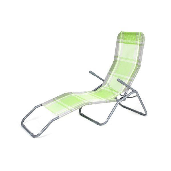 Zelené kovové skládací zahradní lehátko – Happy Green-image-2
