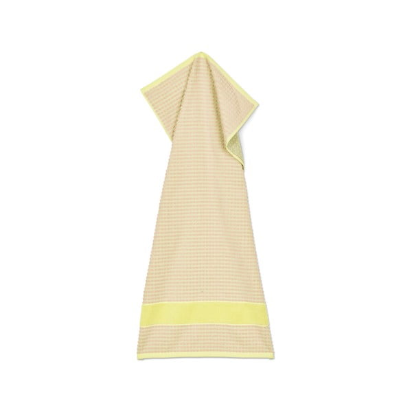 Žlutý/růžový froté ručník z Bio bavlny 50x100 cm Check – JUNA-image-2
