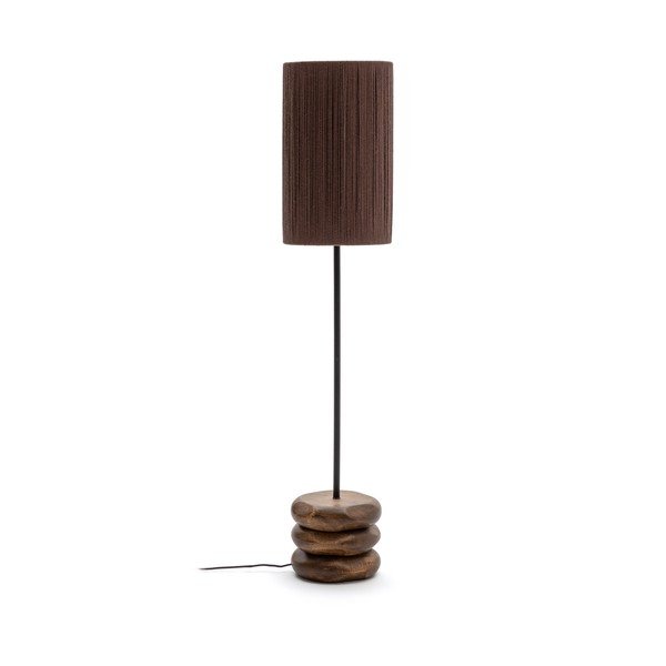 Stojací lampa z masivu akácie v tmavě přírodní barvě (výška 147 cm) Kor – Kave Home