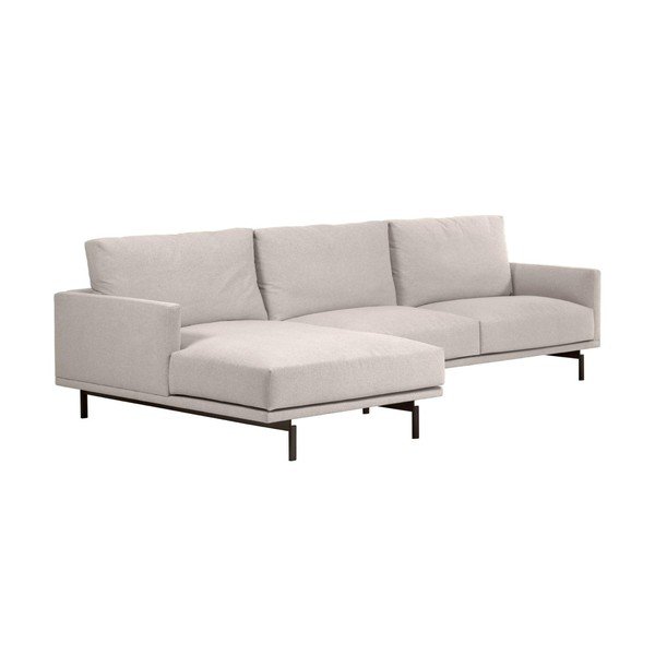 Béžová žinylková rohová pohovka (levý roh/s lenoškou) Galene – Kave Home-image-1