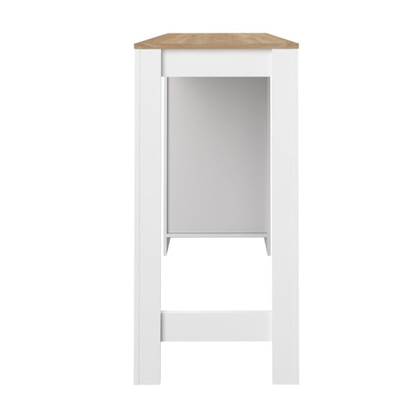Bílý barový stůl s deskou v dekoru dubu 115x50 cm Aravis - TemaHome-image-4