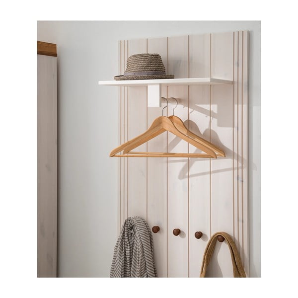 Bílá předsíňová sestava z borovicového dřeva 60x120x25 cm Anita – Støraa-image-1