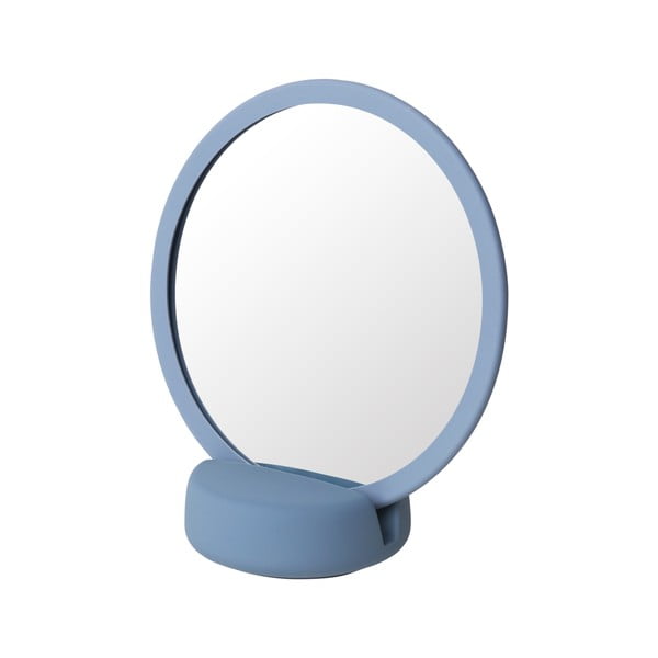 Modré stolní kosmetické zrcadlo Blomus, výška 18,5 cm