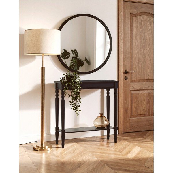 Černý konzolový stolek z borovicového dřeva 30x80 cm Heritage – Premier Housewares-image-1