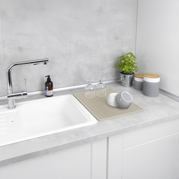 Béžová gumová odkapávací podložka na nádobí 40x30 cm Maxi – Wenko-image-3