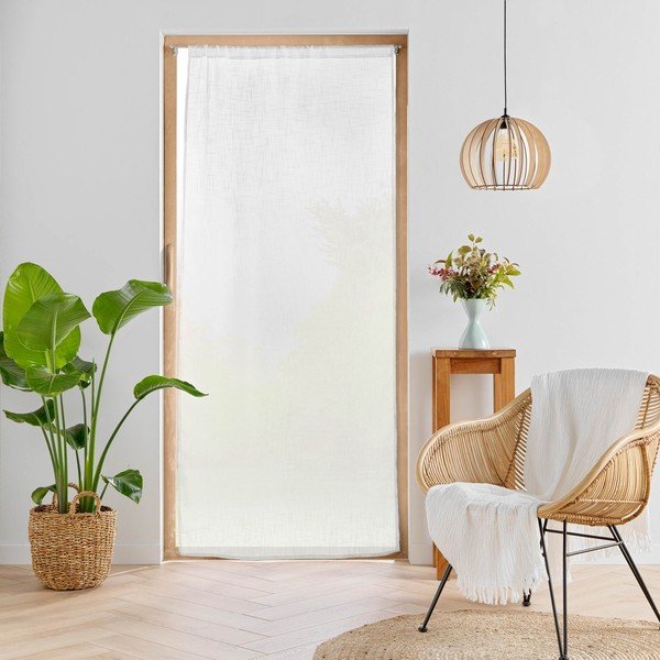 Bílý závěs do dveří 90x200 cm Haltona – douceur d'intérieur-image-1