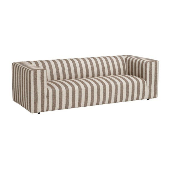 Hnědá/krémová žinylková pohovka 220 cm Lisa – Ellos Home