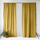 Žlutý lněný závěs 140x300 cm Lemon Curry – Linen Tales