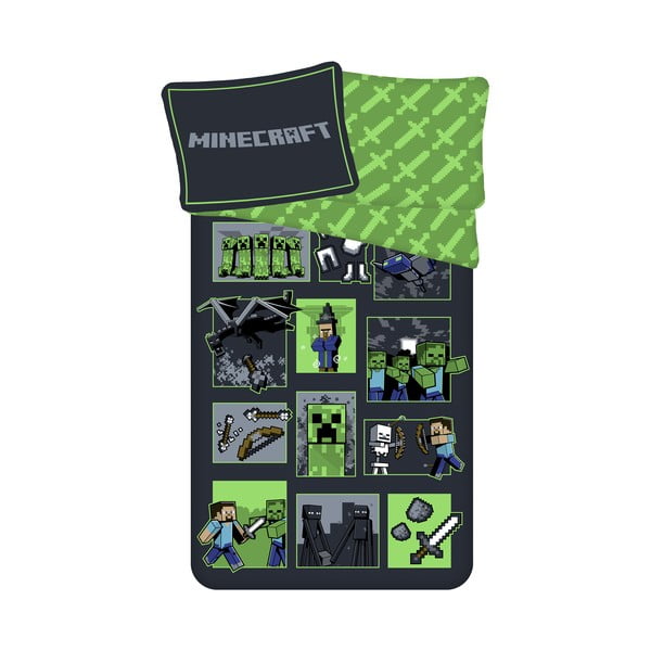 Bavlněné dětské povlečení na jednolůžko 140x200 cm Minecraft Survival Mode – Jerry Fabrics