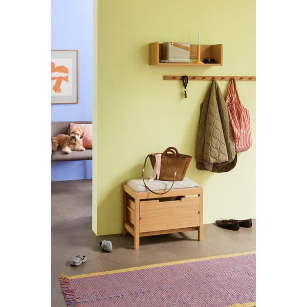 Nástěnný věšák v dekoru dubu v přírodní barvě 100 cm Cosplay – Hübsch-image-2