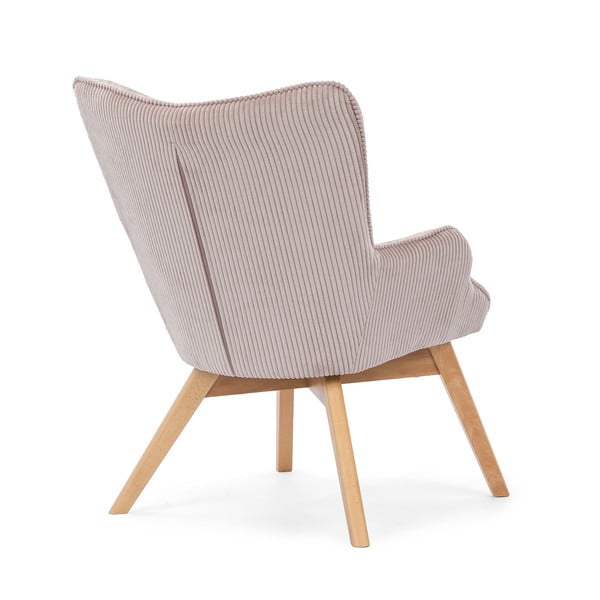 Světle růžové manšestrové křeslo Niko – Ropez-image-3