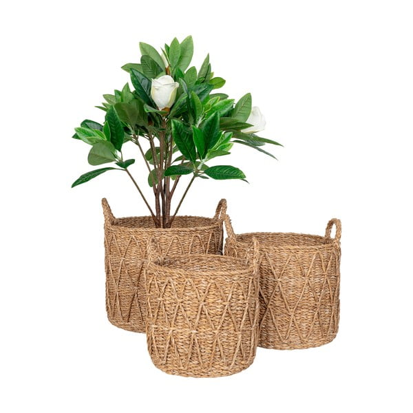 Košíky v sadě 3 ks z mořské trávy ø 32x30 cm Krabi – House Nordic-image-4