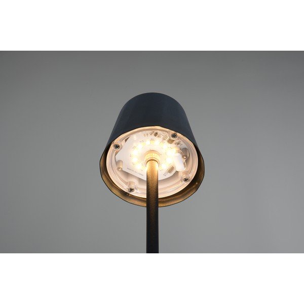 Matně černá LED stolní lampa s kovovým stínidlem (výška 21 cm) Diaz – Reality-image-2