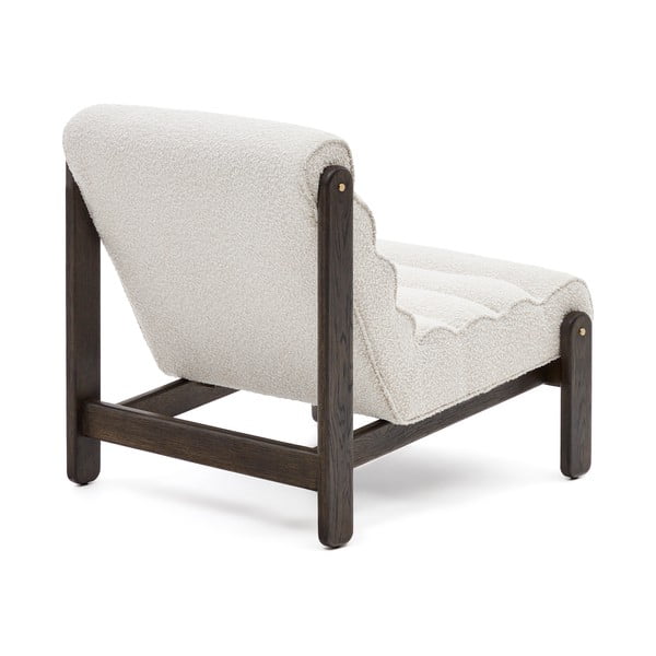 Bílé křeslo z textilie bouclé Magira – Kave Home-image-3