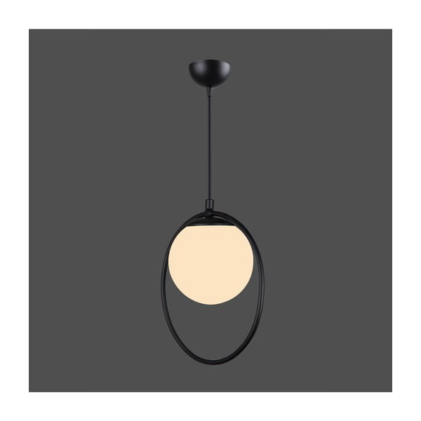 Černé kovové závěsné svítidlo se skleněným stínidlem ø 15 cm Ates – Squid Lighting-image-1