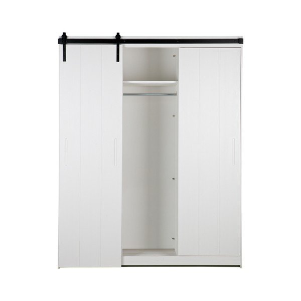 Bílá konstrukce skříně s posuvnými dveřmi WOOOD Luuk-image-3