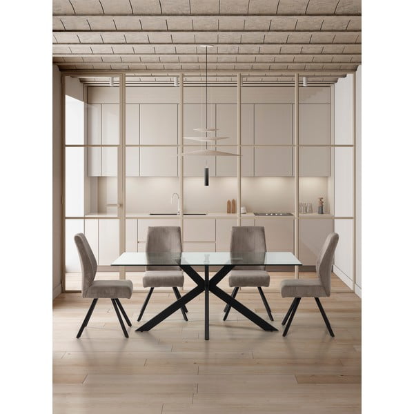 Světle šedé manšestrové jídelní židle v sadě 2 ks Anibal – Marckeric-image-1