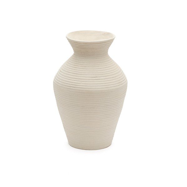 Krémová vysoká váza z papírmaše (výška 51 cm) Pria – Kave Home