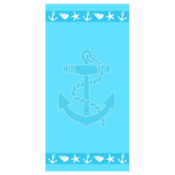 Modrá froté bavlněná plážová osuška 70x140 cm   Anchor – B.E.S.