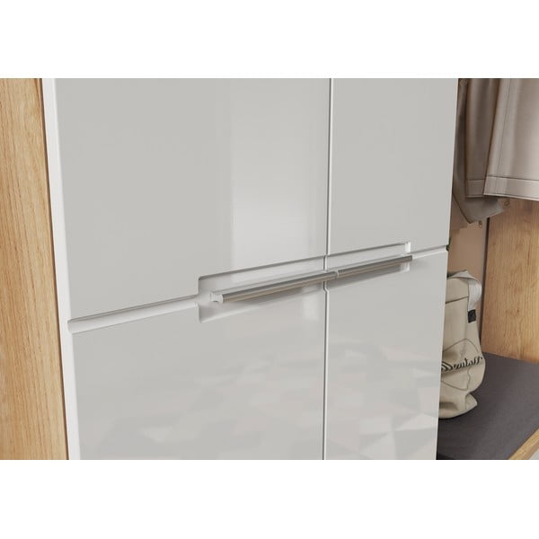 Bílá přírodní šatní skříň v dekoru dubu 60x198 cm Aledo – Germania-image-1
