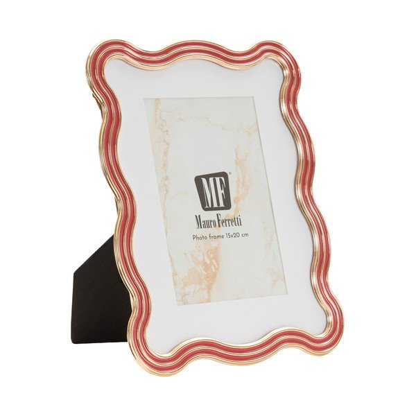 Červený/ve zlaté barvě kovový/skleněný stojací rámeček 17,5x22,5 cm Elizabeth – Mauro Ferretti