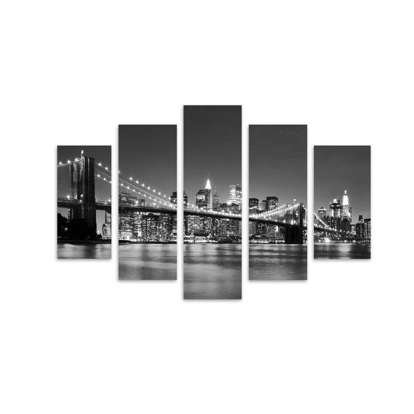 Vícedílný obraz Styler Canvas Most BW, 100 x 150 cm
