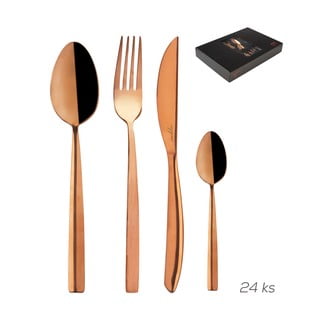 Nerezový příbor ve zlaté barvě 24 ks Copper – Orion