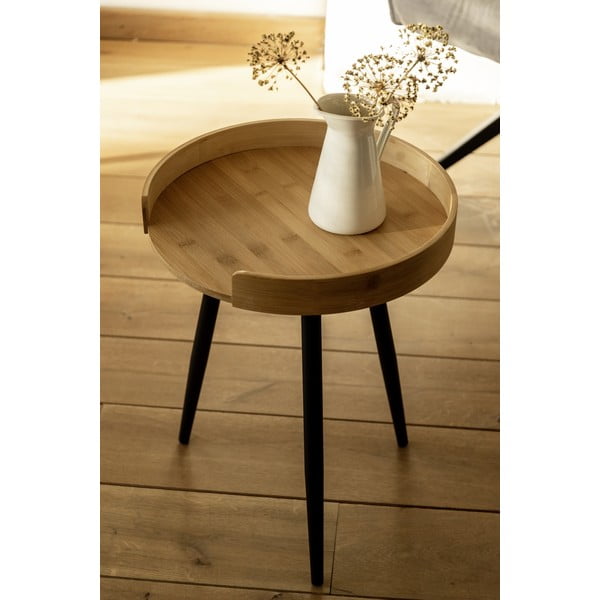 Bambusový kulatý odkládací stolek ø 40 cm Loft – Wenko-image-2