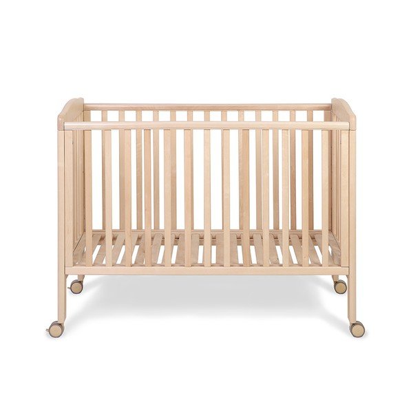 Dřevěná postýlka na kolečkách s polohovatelnou bočnicí YappyKids Qu, 60 x 120 cm-image-2