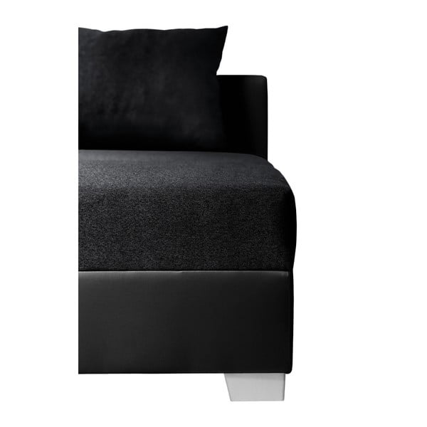 Černá rohová pohovka s lůžkem na levé straně INTERIEUR DE FAMILLE PARIS Aventure-image-1