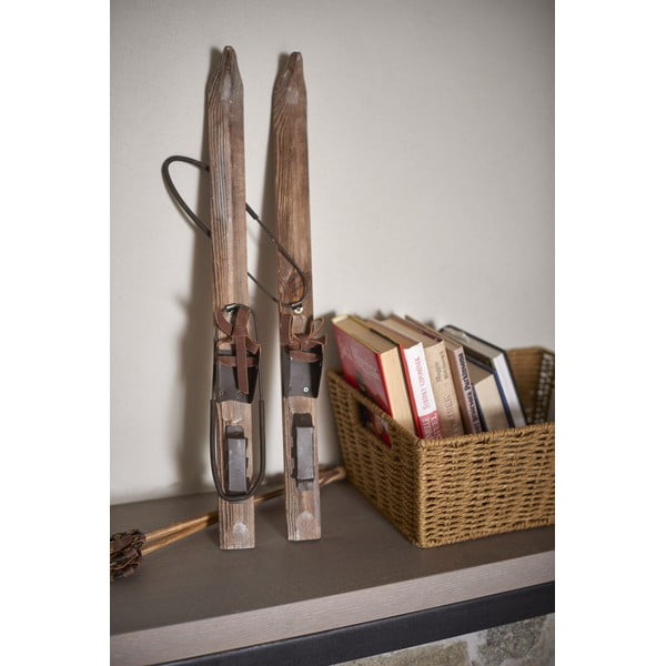 Dřevěná dekorace ve tvaru lyží Antic Line Board-image-1