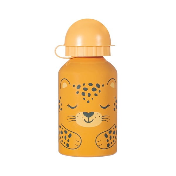 Oranžová dětská láhev na pití Sass & Belle Leopard, 250 ml