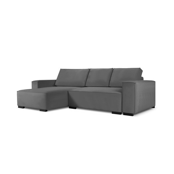 Tmavě šedá manšestrová rozkládací variabilní rohová pohovka Mazzini Sofas Azalea