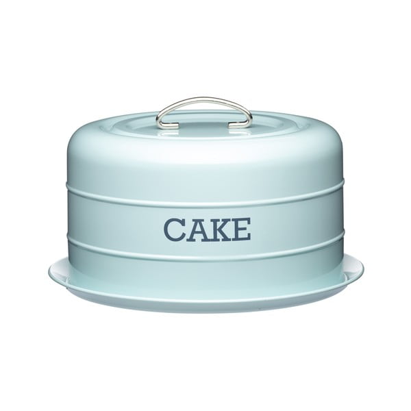 Modrá plechová dóza na koláč Kitchen Craft Nostalgia, ⌀ 28,5 cm