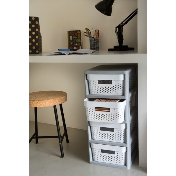 Bílo-šedý plastový pojízdný regál 29,5x65,5 cm Infinity – Curver-image-1