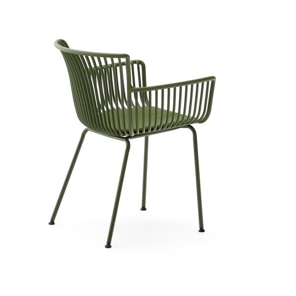 Tmavě zelená kovová zahradní židle Surpika – Kave Home-image-4