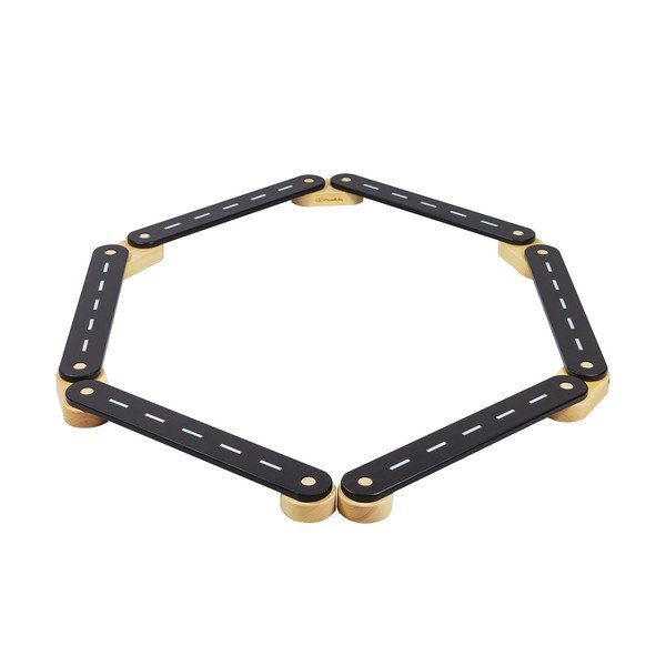 Černá senzorická dráha z borovicového dřeva 10x408x5 cm Montessori – Meowbaby