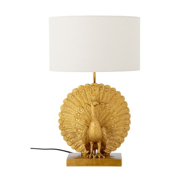 Stolní lampa ve zlaté barvě s textilním stínidlem (výška 58,5 cm) Peacock – Bloomingville